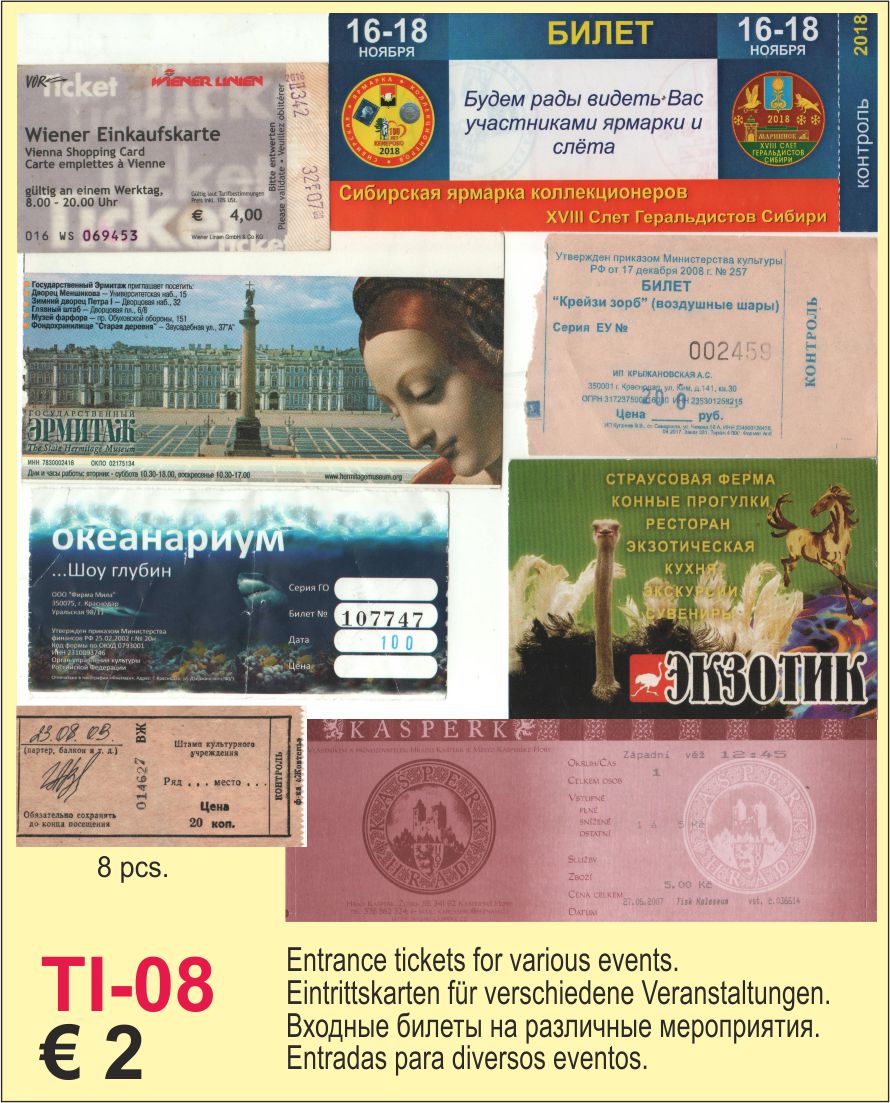 Tickets od events 8x